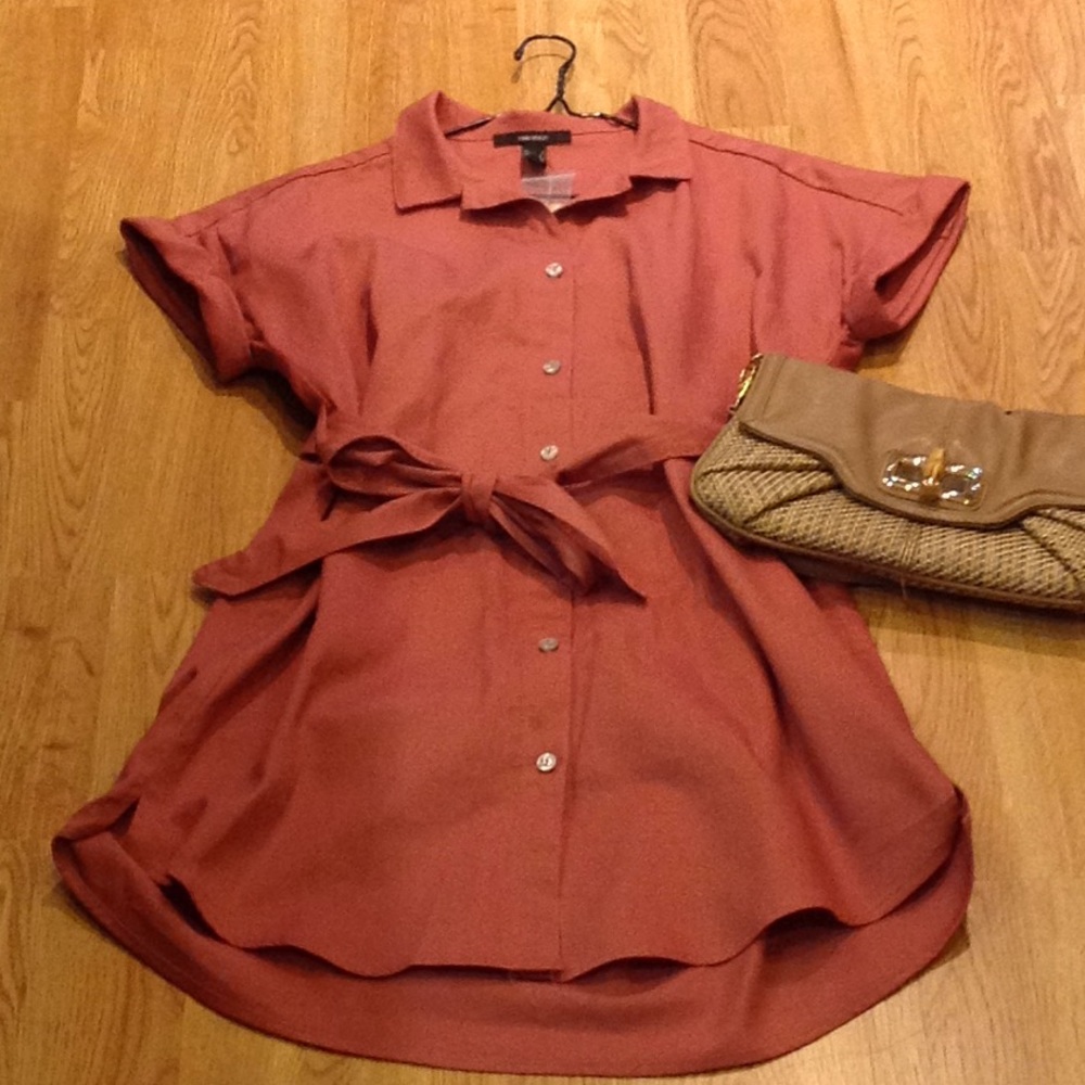 Forever 21 NWT BUTTON FRONT SHORT SLEEVE cargo utility DRESS